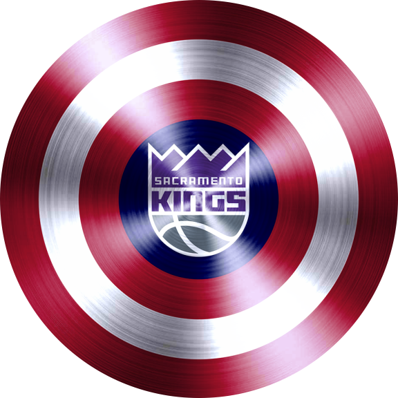 Captain American Shield With Sacramento Kings Logo iron on paper